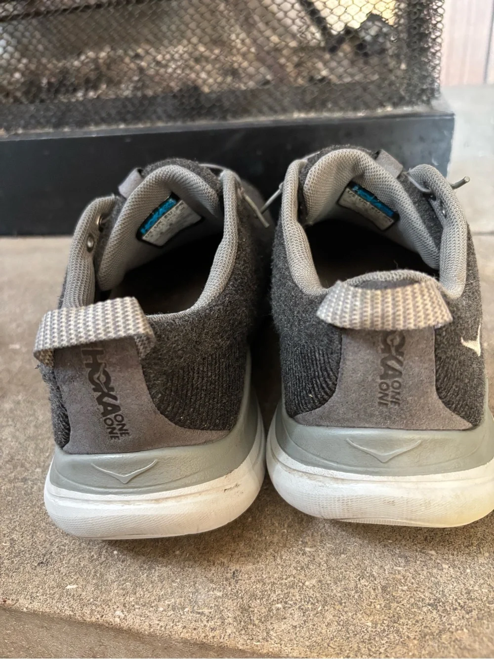 Hoka One Hupana Flow Wool Womens Shoes Size 9, Color: Dark Shadow/Wild Dove